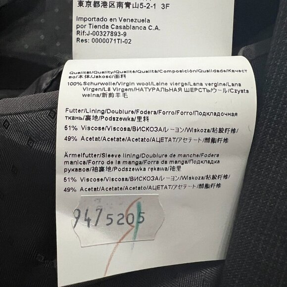 Hugo Boss Sport Coat Blazer Jacket Mens 42R Two Button Black Gray Super 100 Wool - Picture 16 of 16